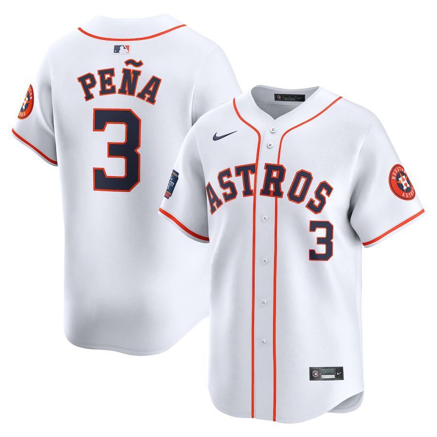 Men Houston Astros 3 Jeremy Pena Nike White 2024 MLB World Tour Mexico City Series Home Limited Player Jersey